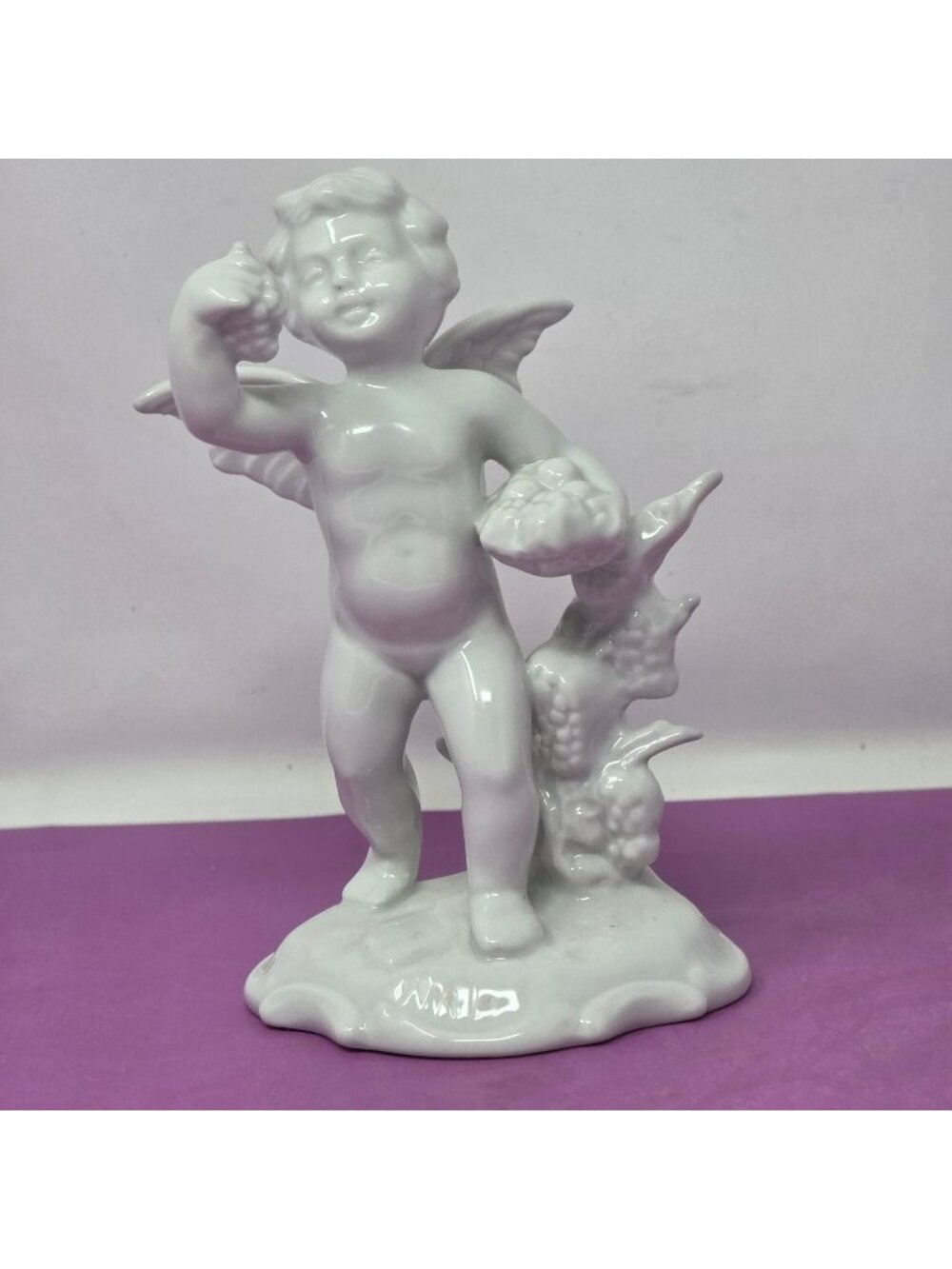 Dresden Porcelain Cherub Figurine Original Germany White Glaze Collectible